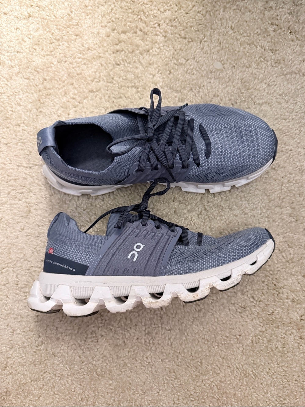 On Running Cloud Women's Running Shoes in Gray and White